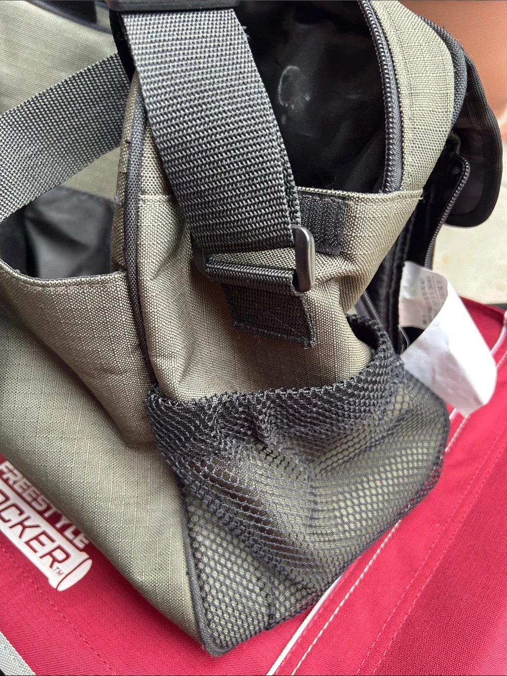 Eddie Bauer Olive and Tan Baby Changing Bag with Black Mat